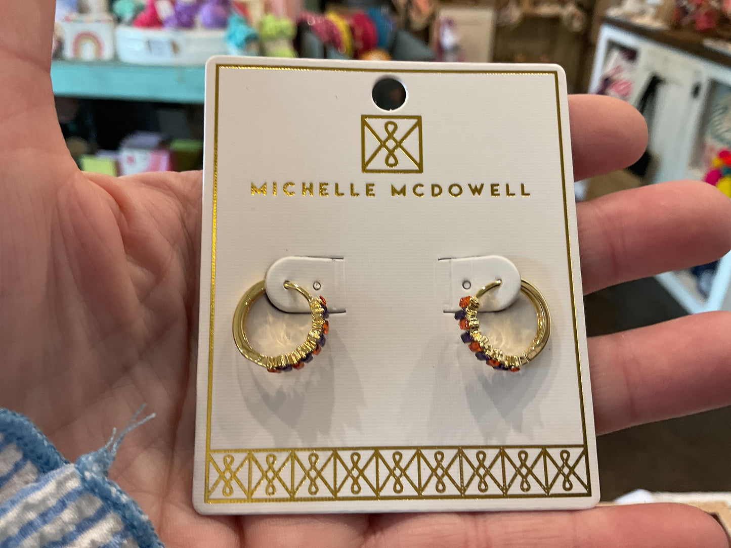Purple and Orange GameDay Earrings