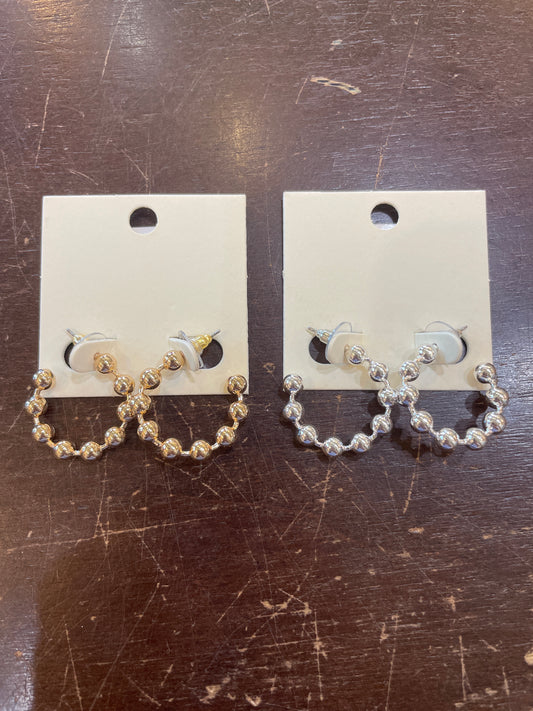 Ball Station Metal Hoop Earrings