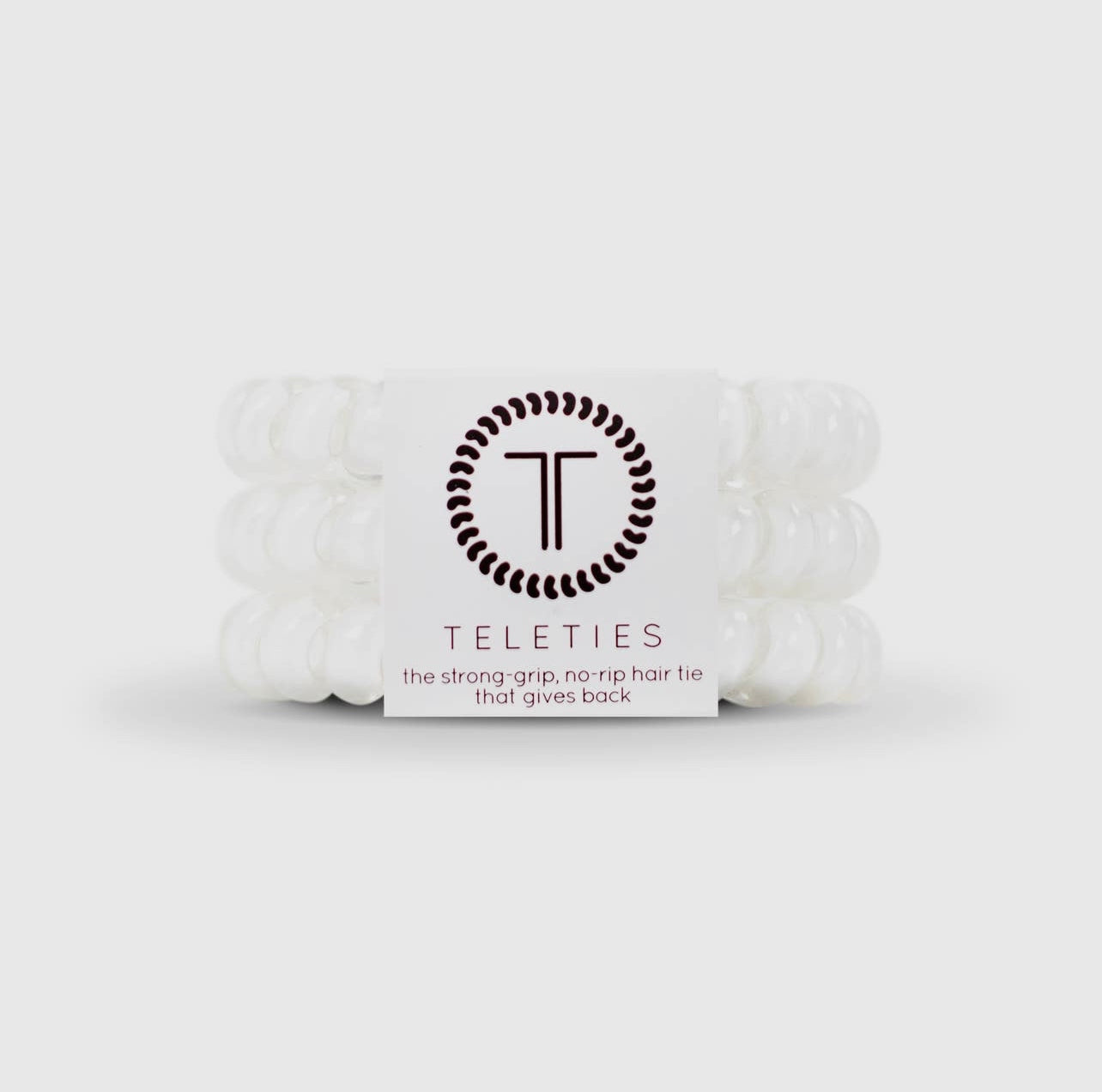 Coconut white teletie hair ties.