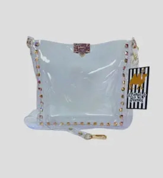 Gold Studded Clear Stadium Bag