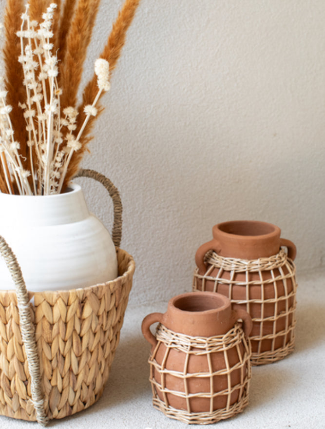 Terracotta Woven Vase