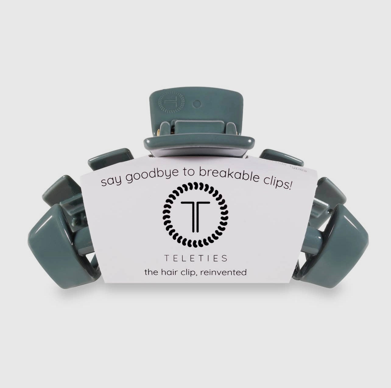 Storm blue classic teletie claw clip.