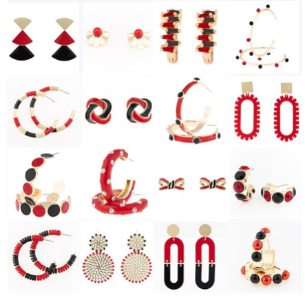 Red and Black GameDay Earrings