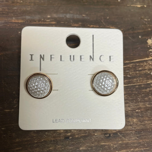 Golf Ball Stud Earrings
