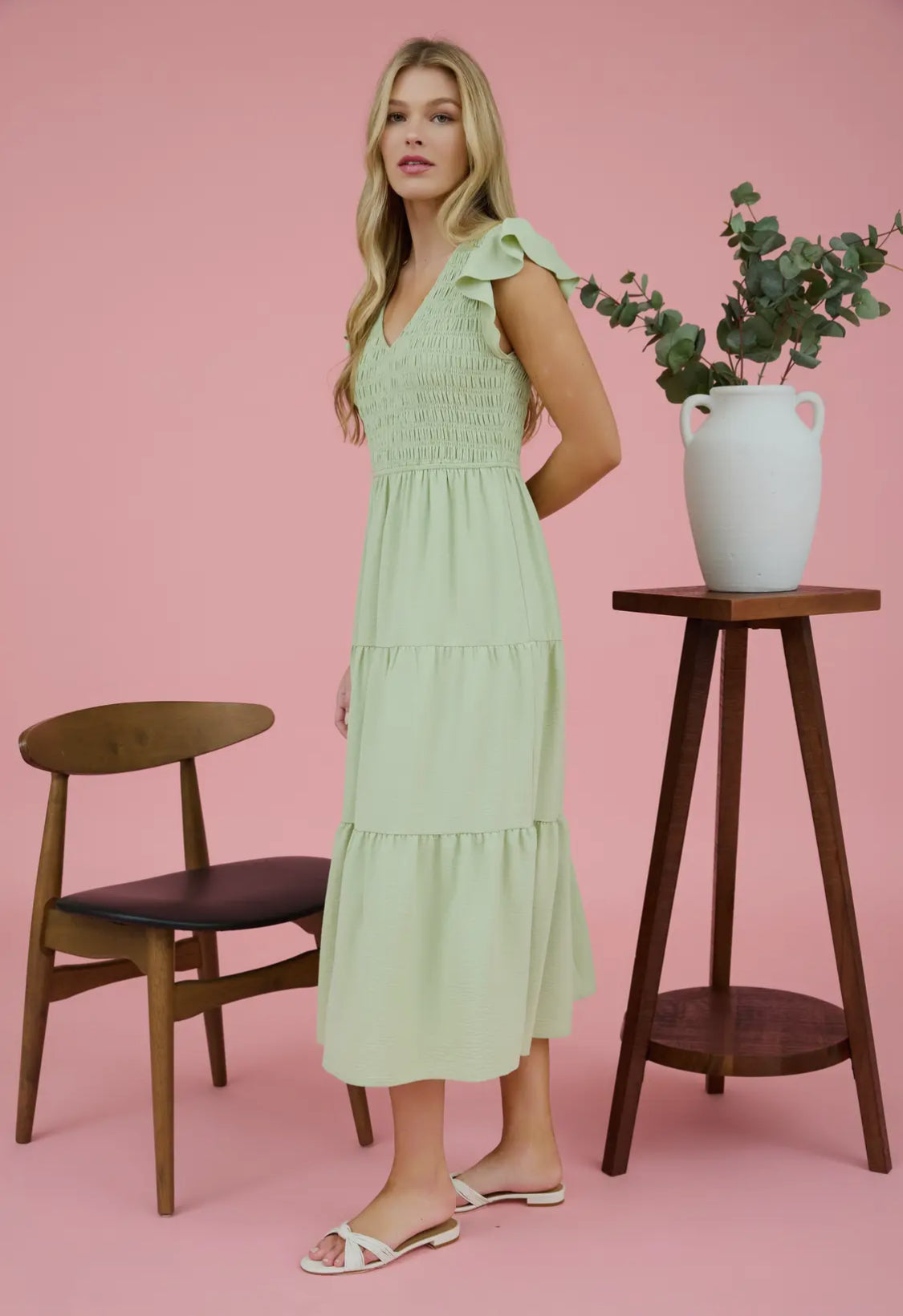 Flutter Sleeve Maxi Dress