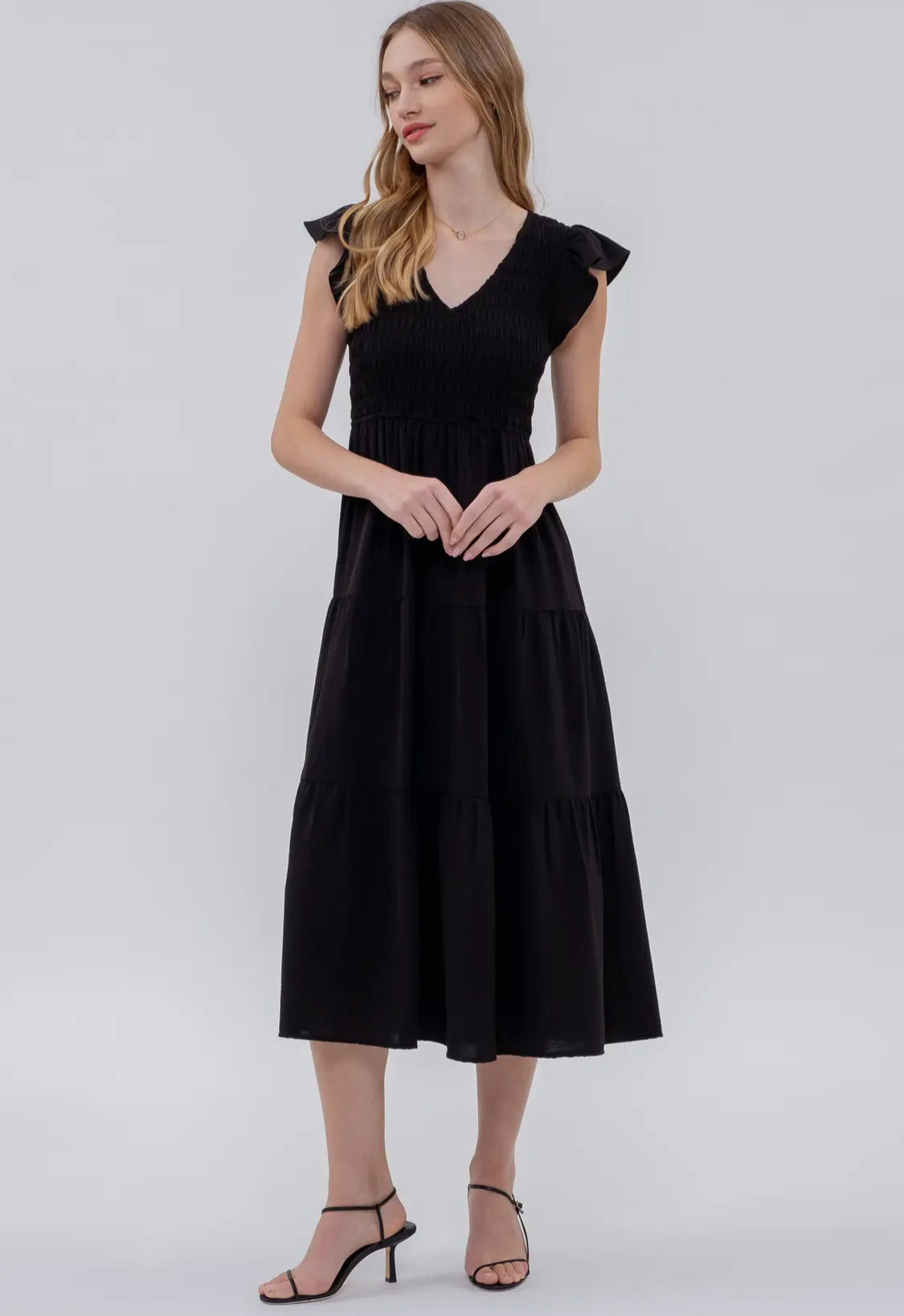 Flutter Sleeve Maxi Dress