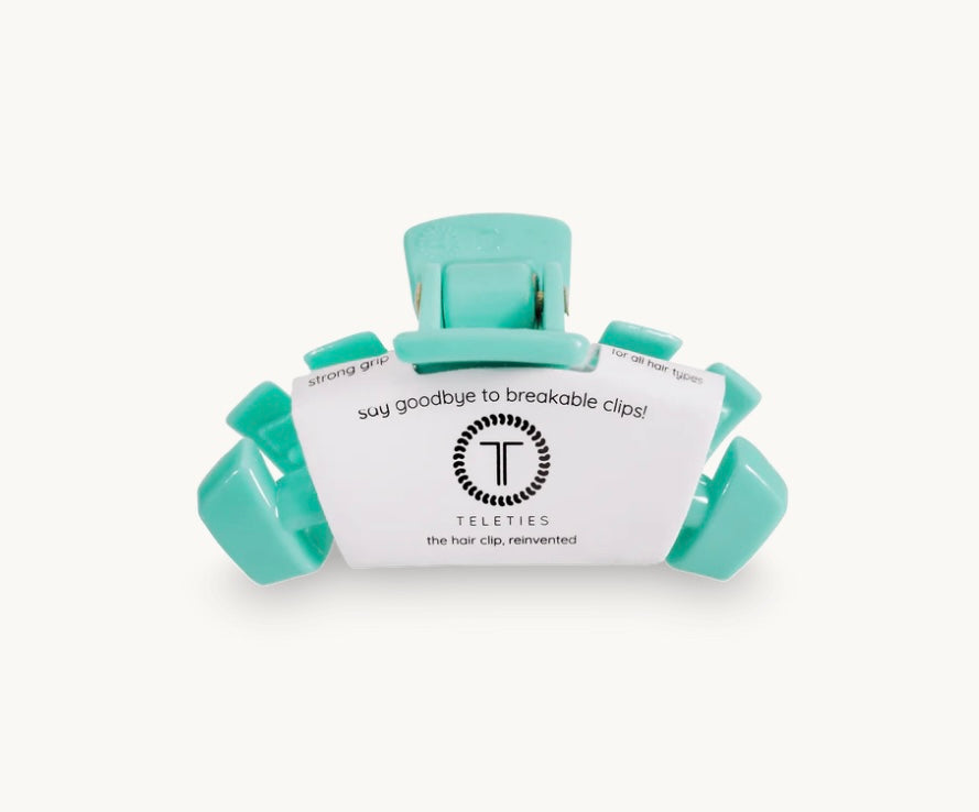 Baby blue classic teletie claw clip.