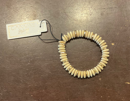 Canvas Channing Wood Layered Stretch Bracelet in Natural