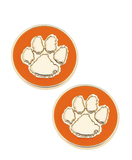 Clemson Tigers Logo Stud Earrings