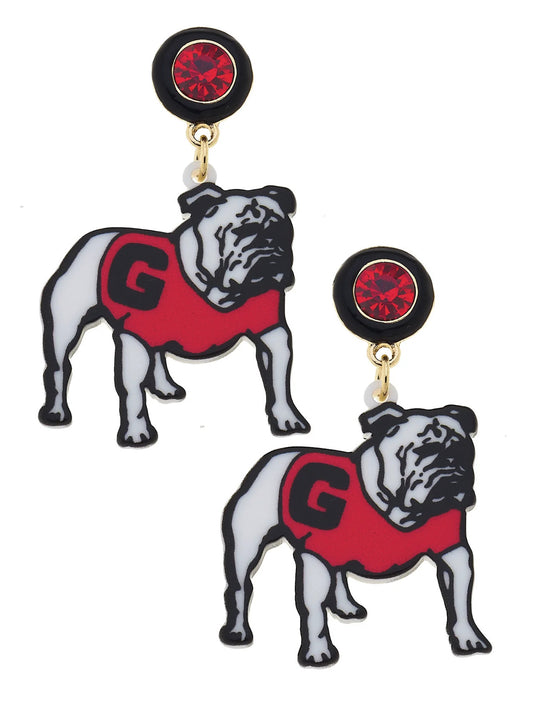 Georgia Hairy Dawg Mascot Earrings