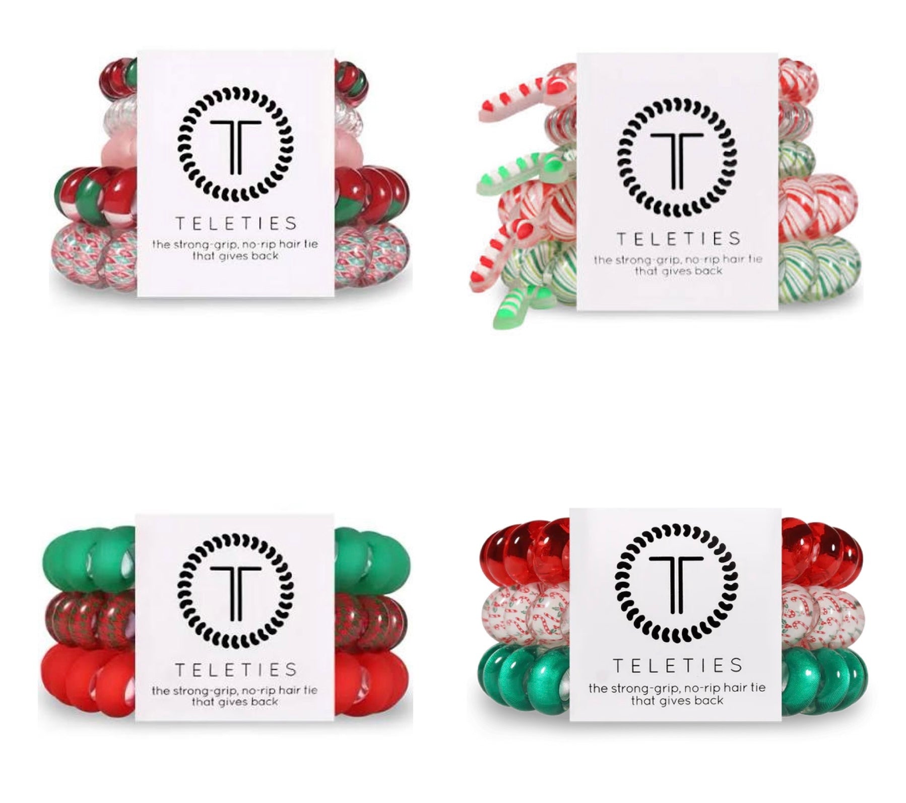 Assorted Christmas teletie options.