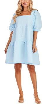 Blue Barbara Tiered Dress
