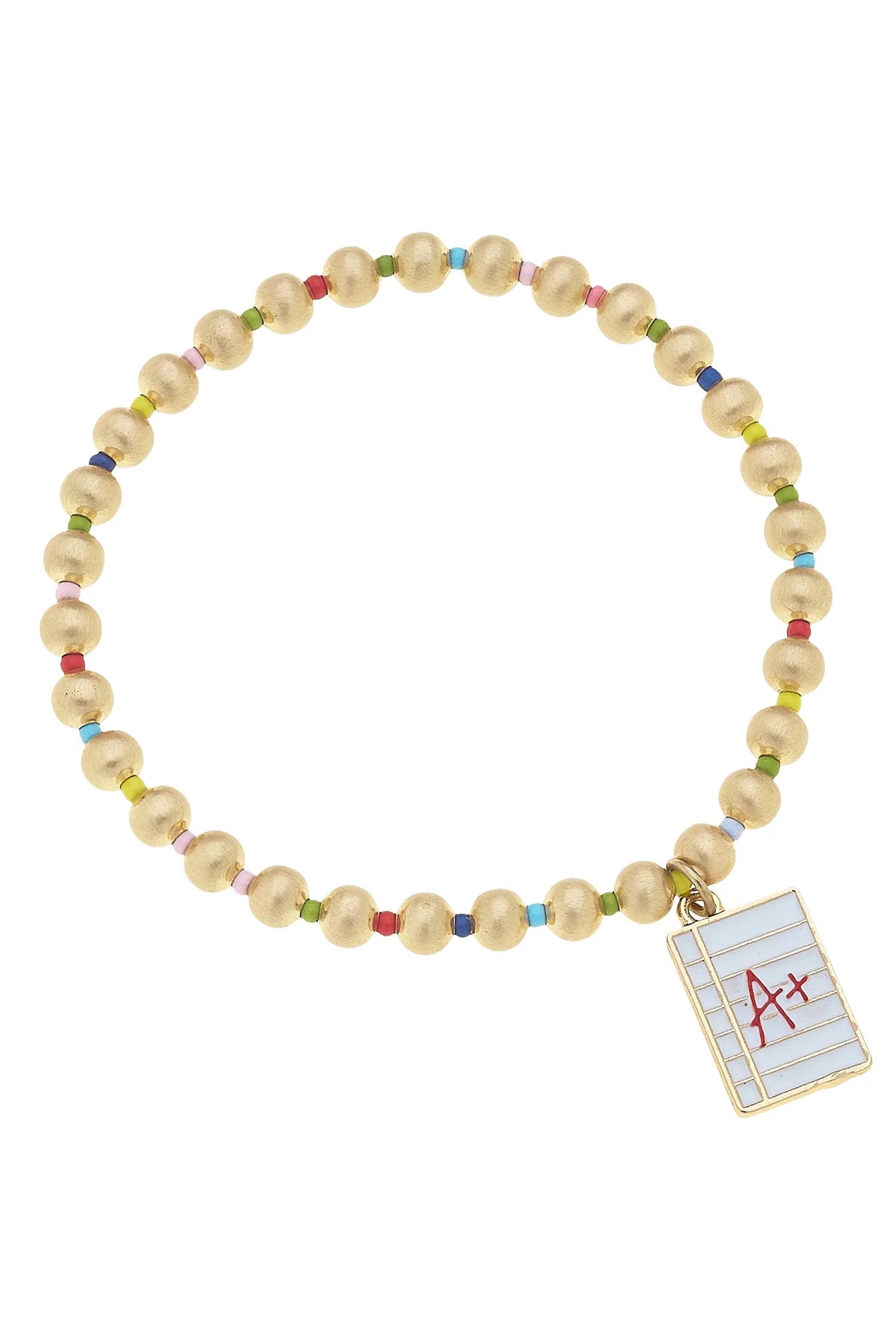 Canvas A+ Student Rainbow Ball Bead Stretch Bracelet in Multi