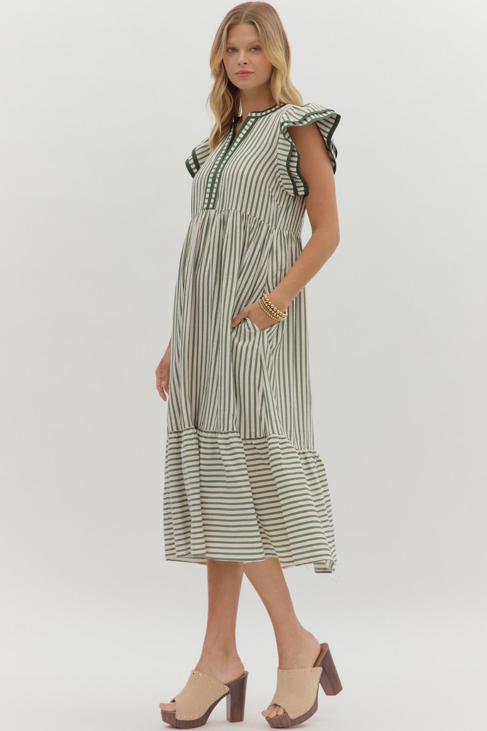 Striped Tiered Dress