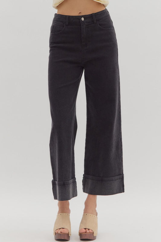 Mid-Rise Capri Jean Pants