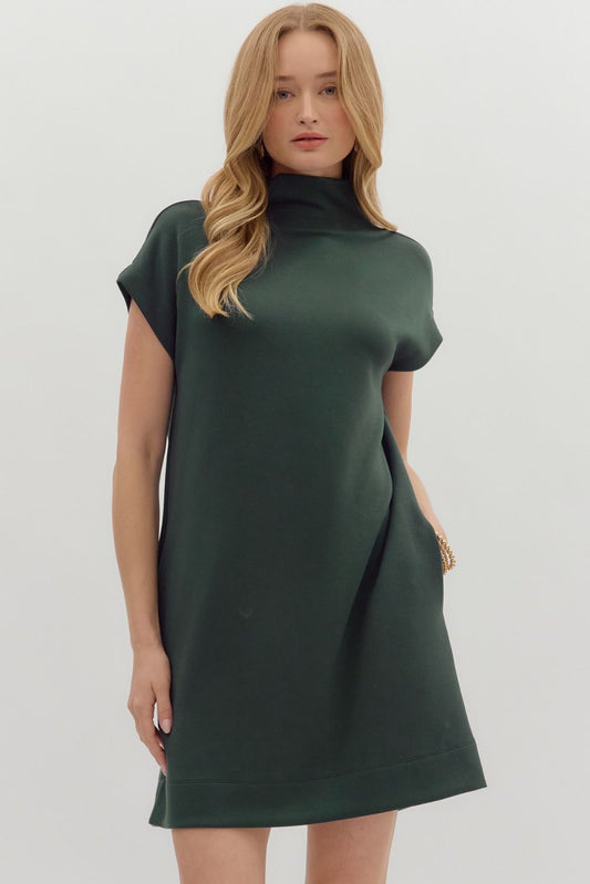 Mock Neck Mini Dress