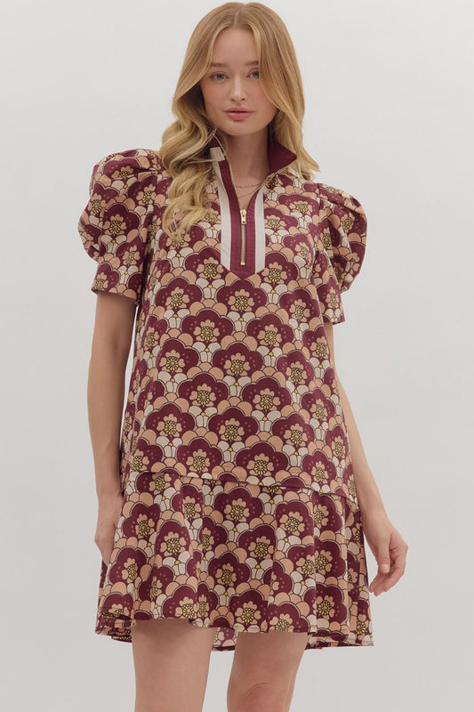 Fall Floral Mini Dress