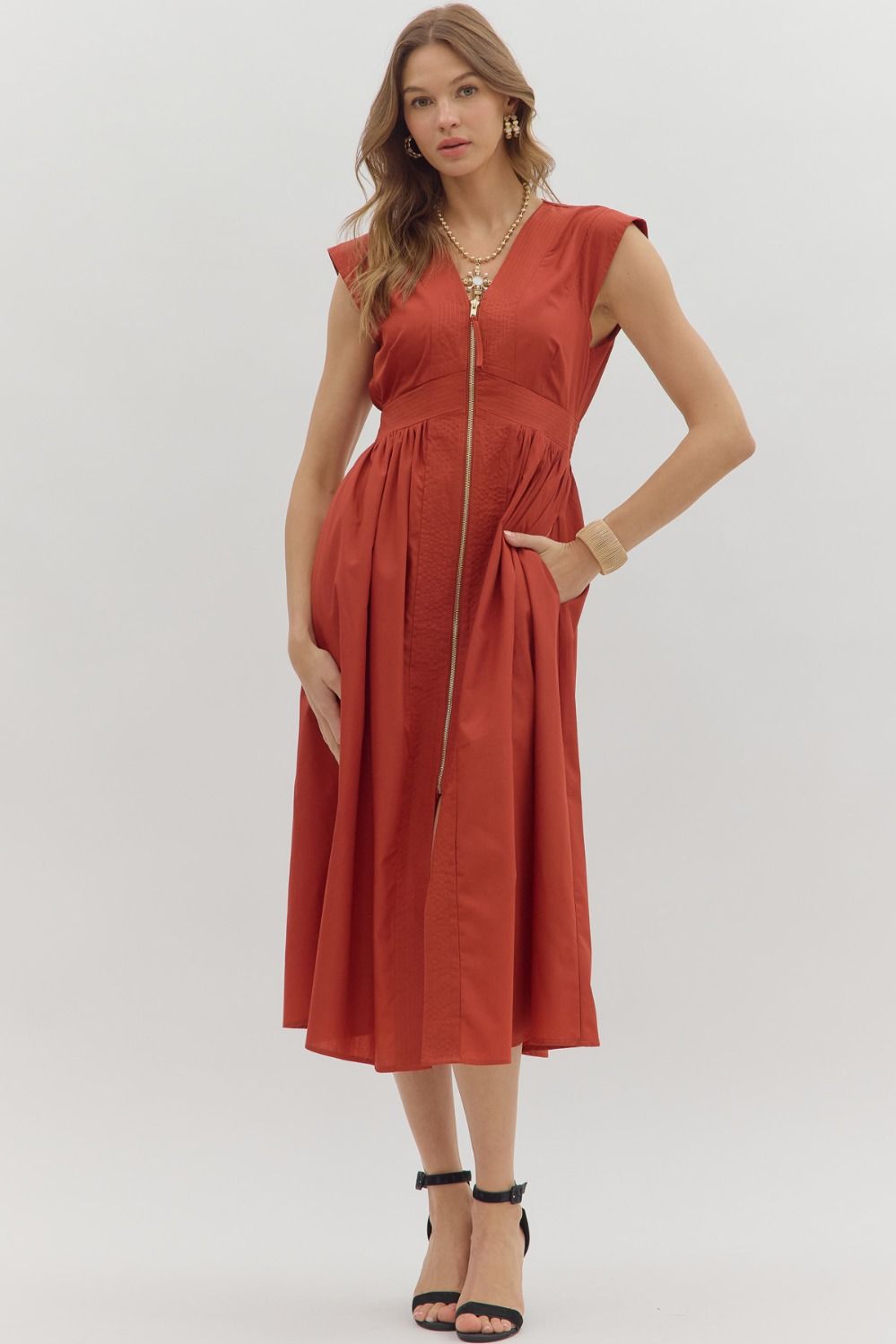 Front-zip Cap Sleeve
