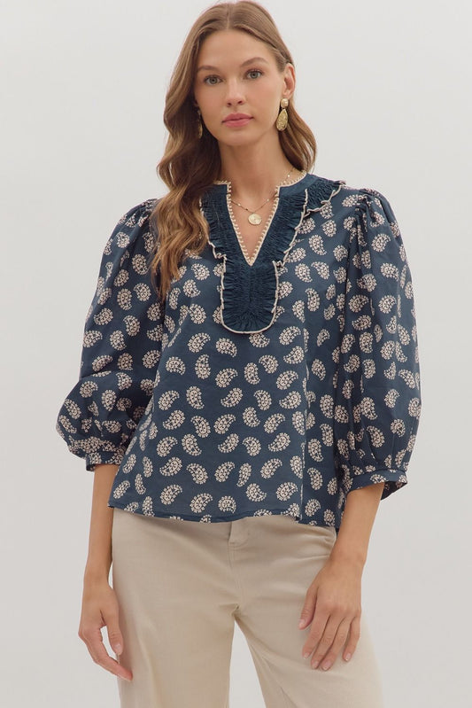 Cutesy Bubble Sleeve Top