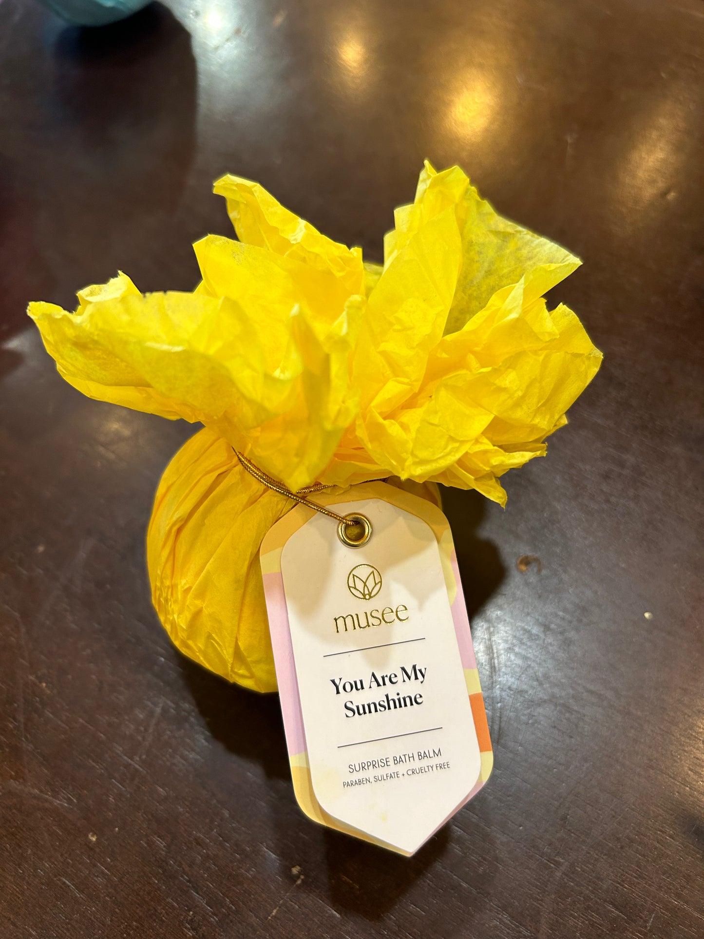 Yellow "You Are My Sunshine" Musee bath balm.