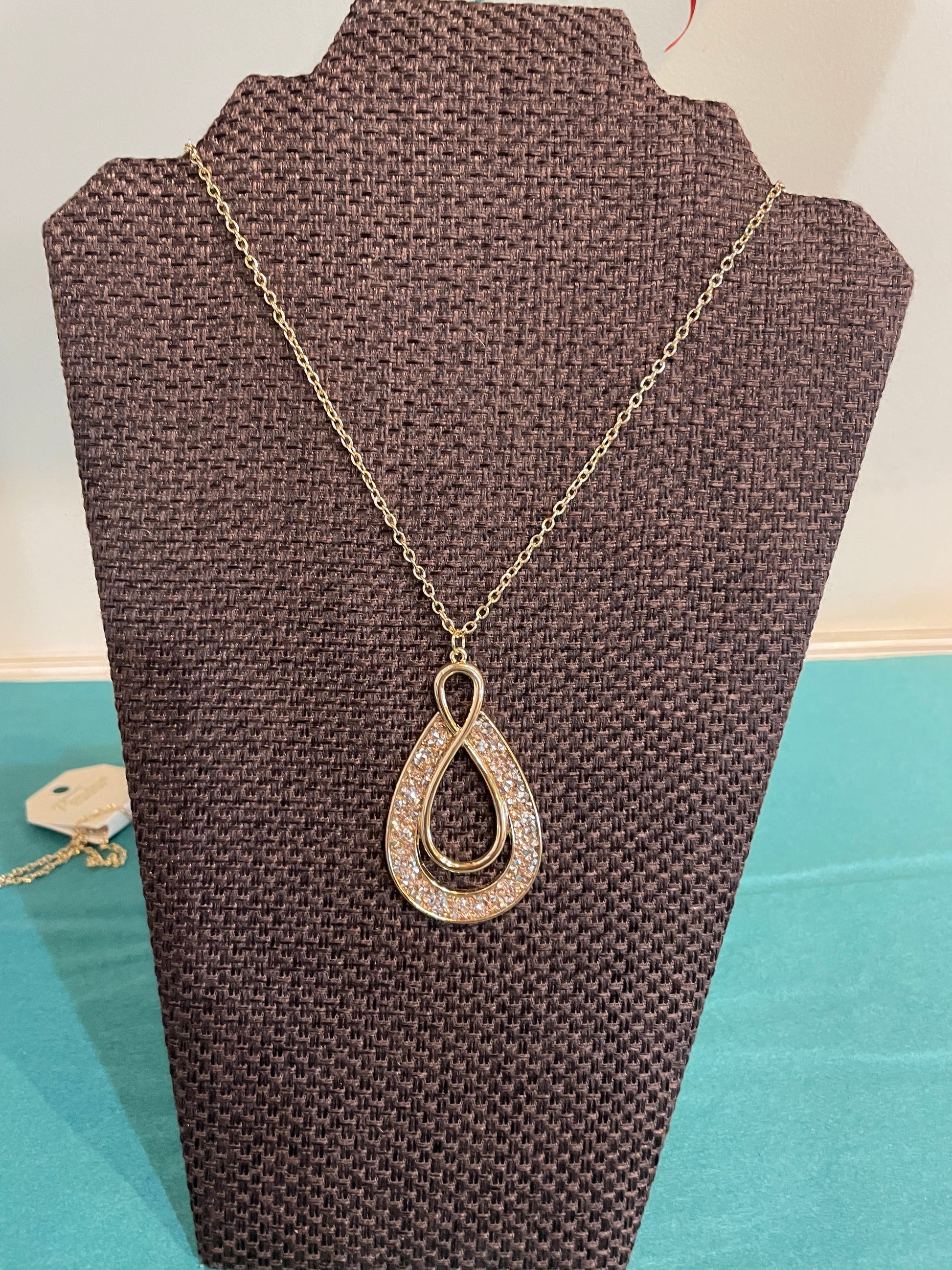 Hematite Druzy Teardrop Necklace.