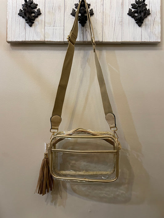 Clear Rectangle Crossbody with Tassel