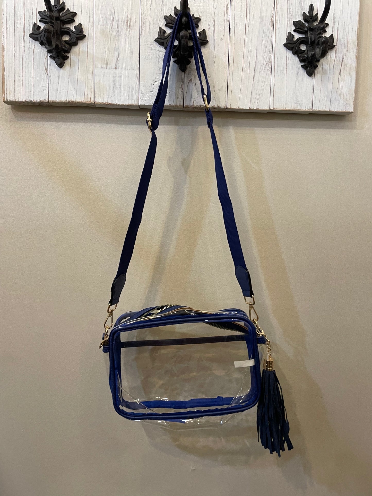 Clear Rectangle Crossbody with Tassel