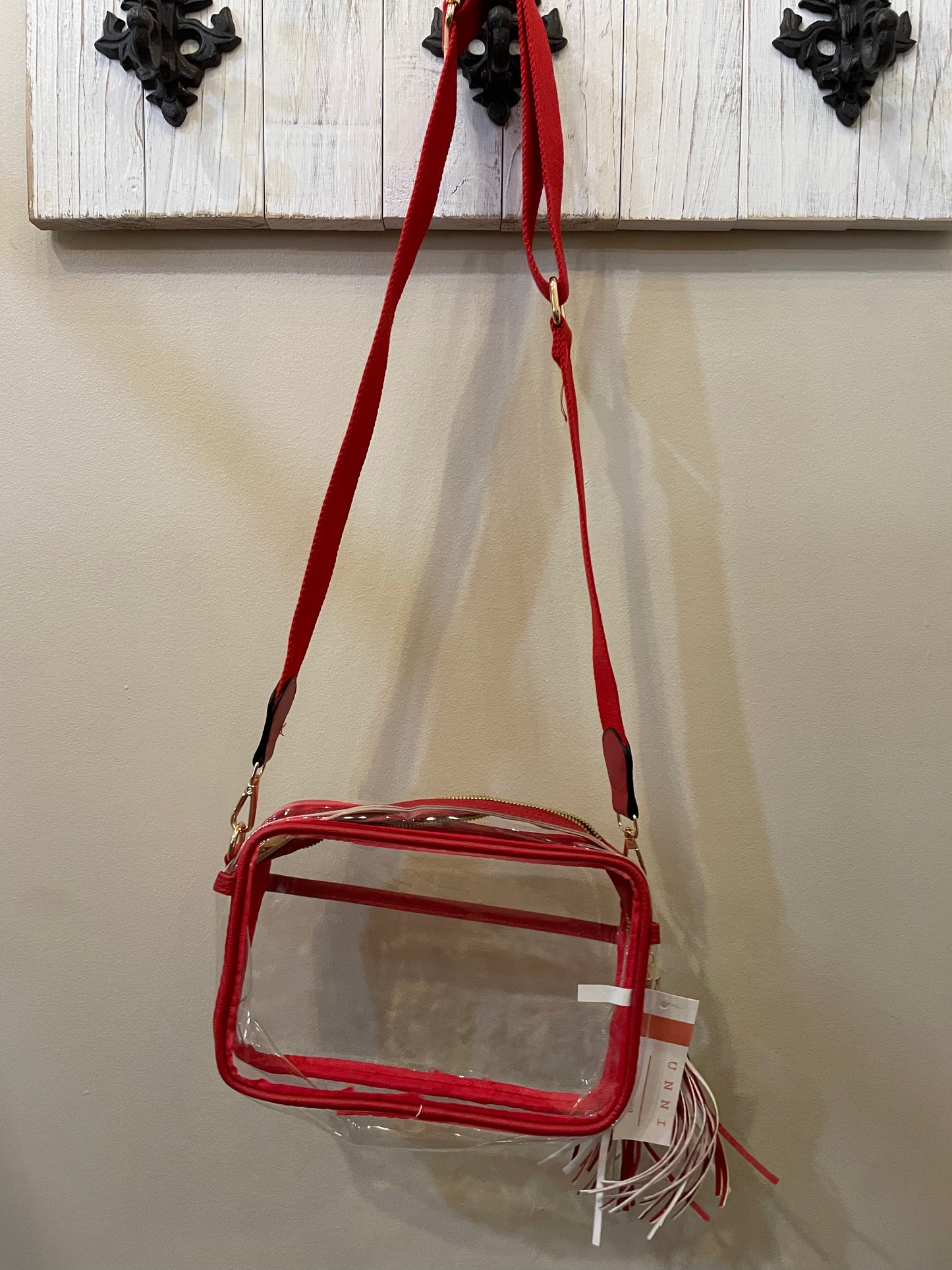 Clear Rectangle Crossbody with Tassel