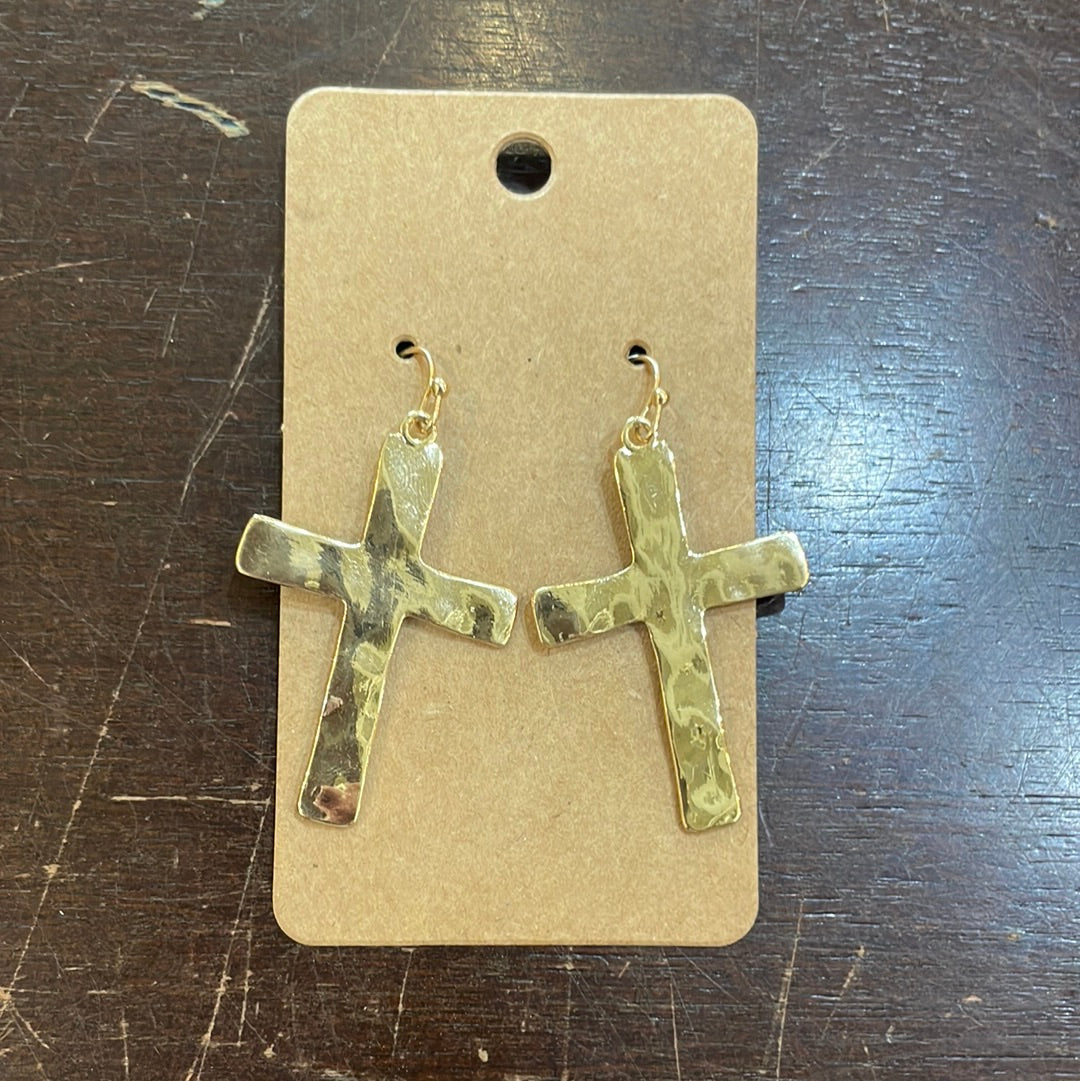 Textured Cross Earrings