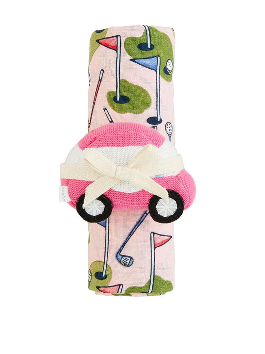 Golf Swaddle Blanket w/ Rattle