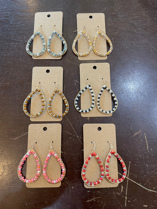 Beaded Teardrop Earrings