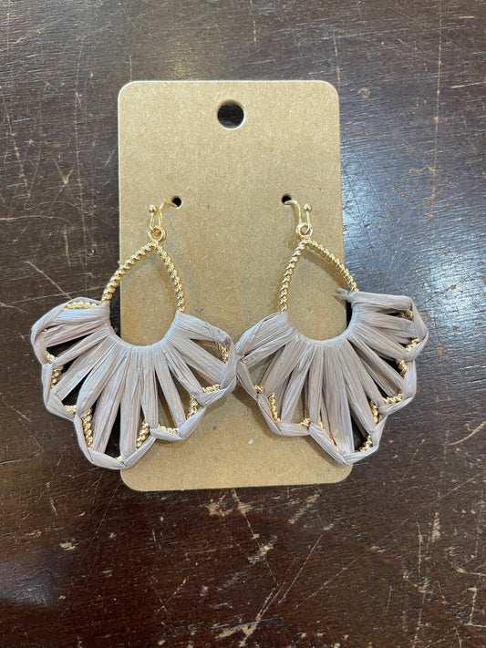 Wrapped Raffia Wire Earrings