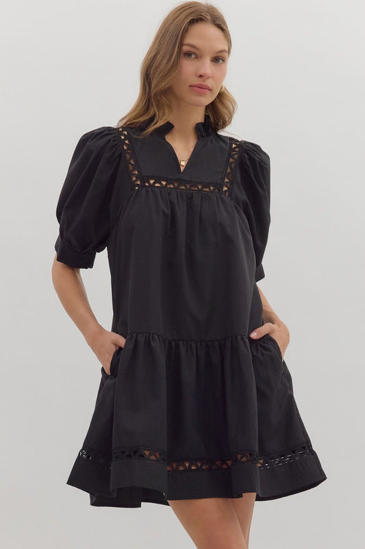 Victoria Frill Neck Mini Dress