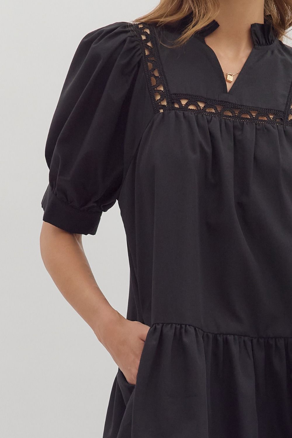 Victoria Frill Neck Mini Dress