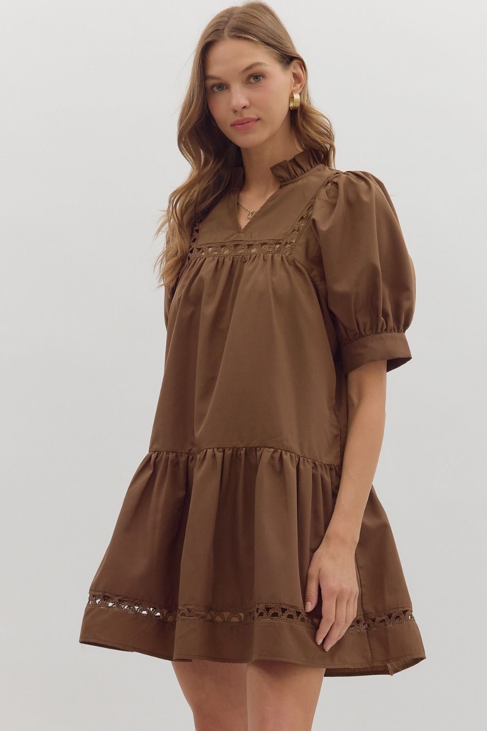 Victoria Frill Neck Mini Dress