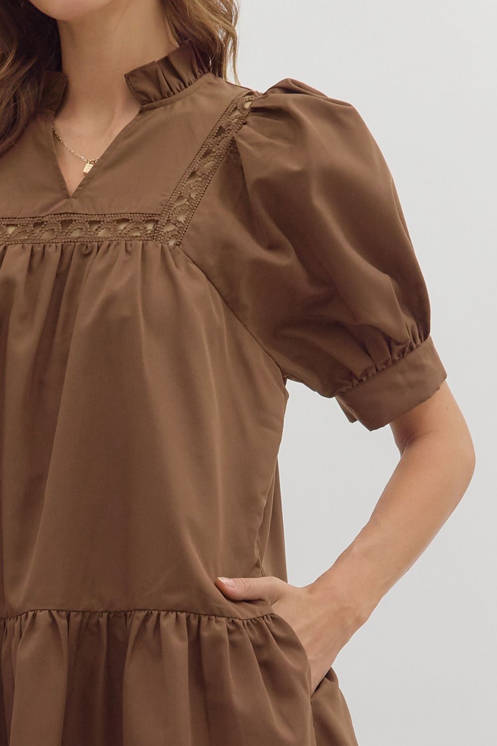 Victoria Frill Neck Mini Dress