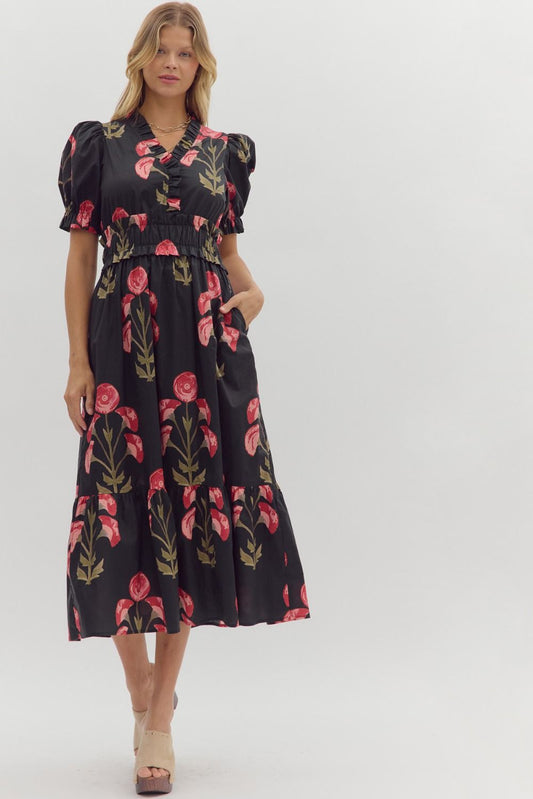 Blooming in Fall Long Dress