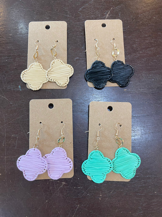 Clover Raffia Earrings