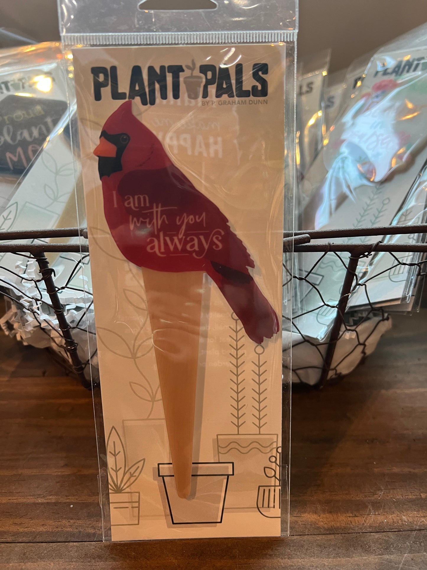 Cardinal "I am With You Always" plant pal sign.