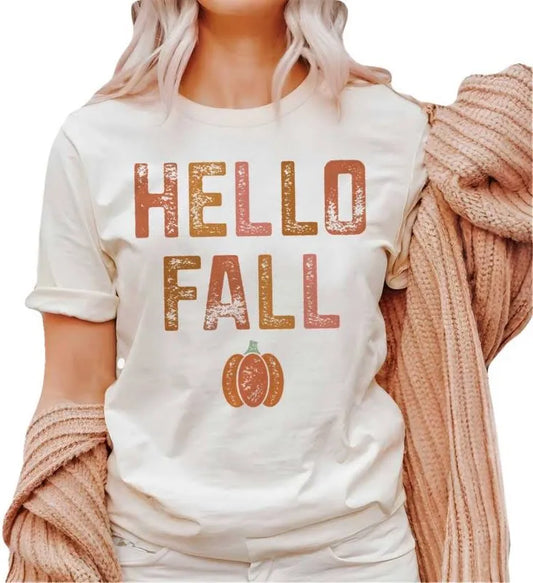 Hello Fall Pumpkin Graphic Tee