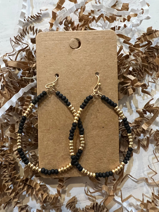 Teardrop Beaded Dangle Earrings.