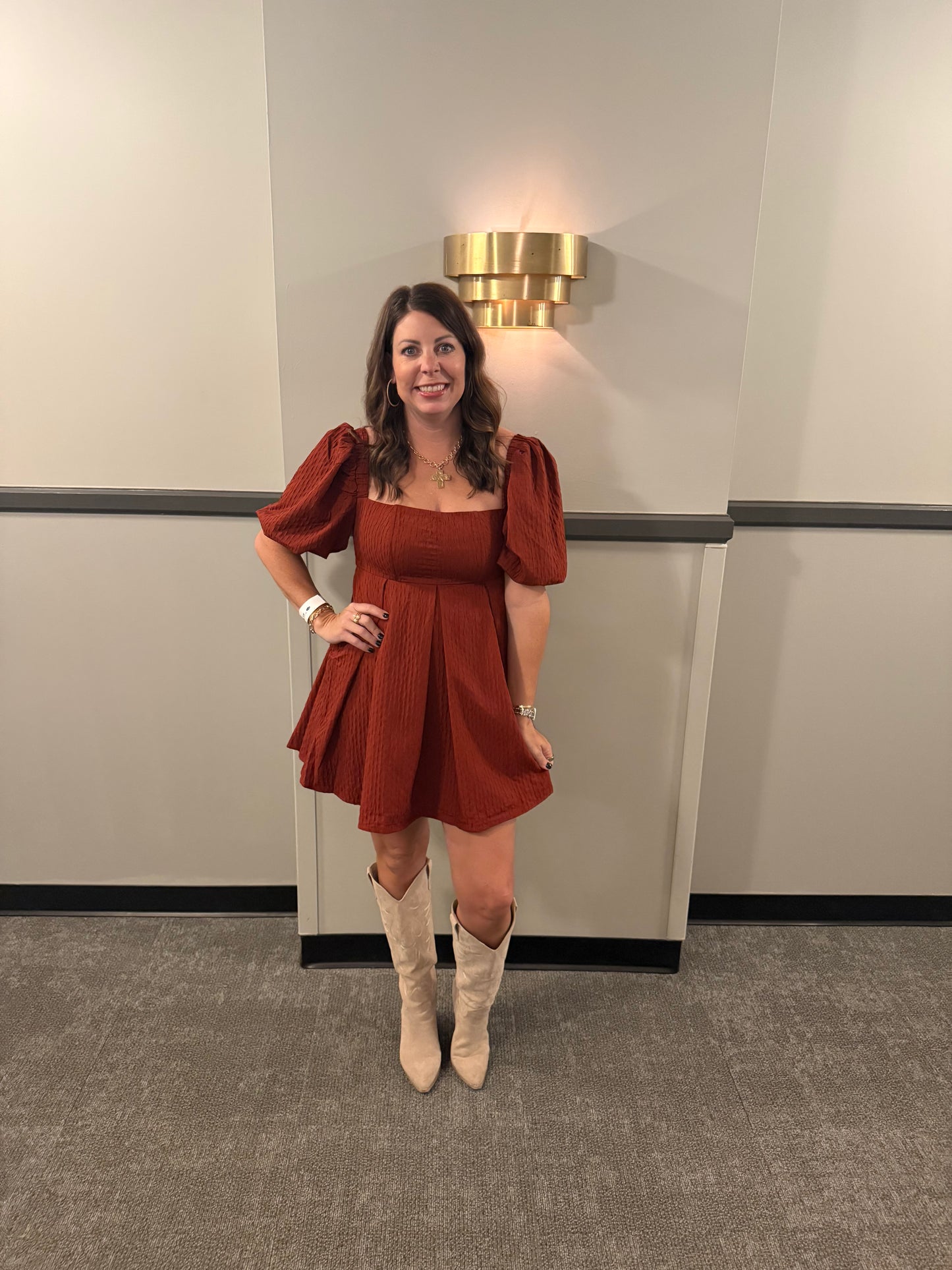 Puff Sleeve Baby Doll Dress