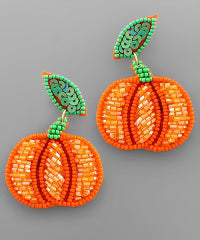 Pumpkin Beaded Earrings