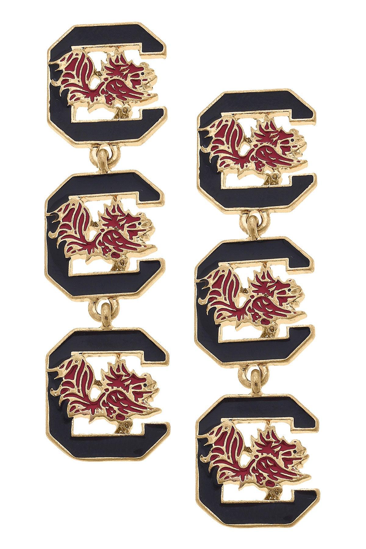 Triple Drop Logo Earrings