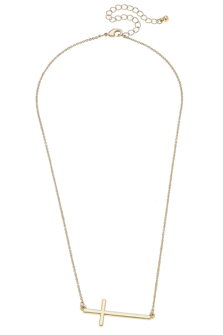 Carmi Horizontal Cross Necklace