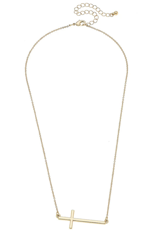 Carmi Horizontal Cross Necklace