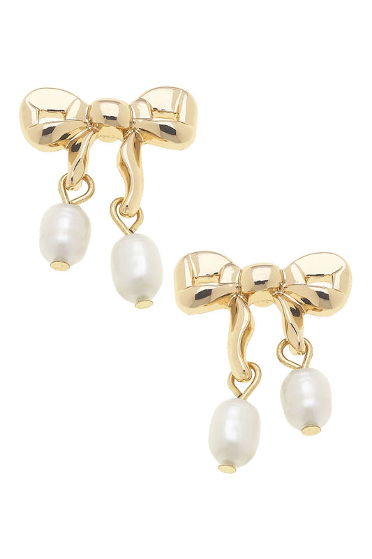Tessa Pearl Bow Stud Earrings