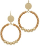 Mustard Wood Beads Circle Hoops.