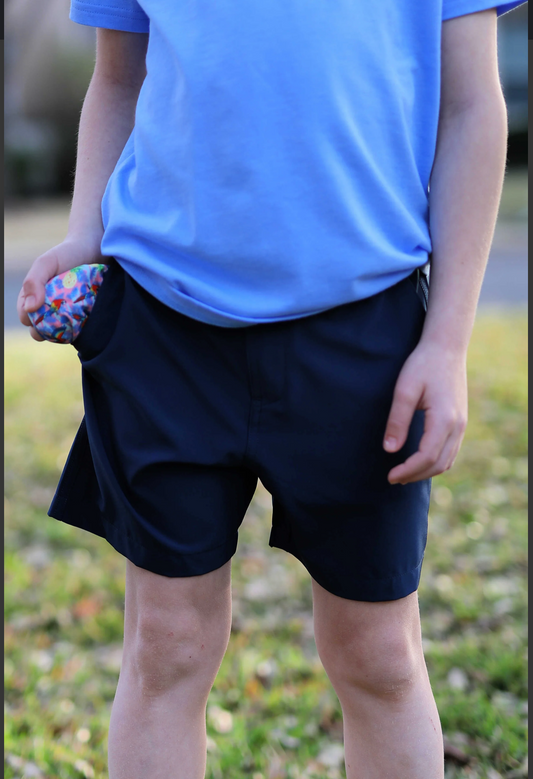 Boy's navy blue shorts.
