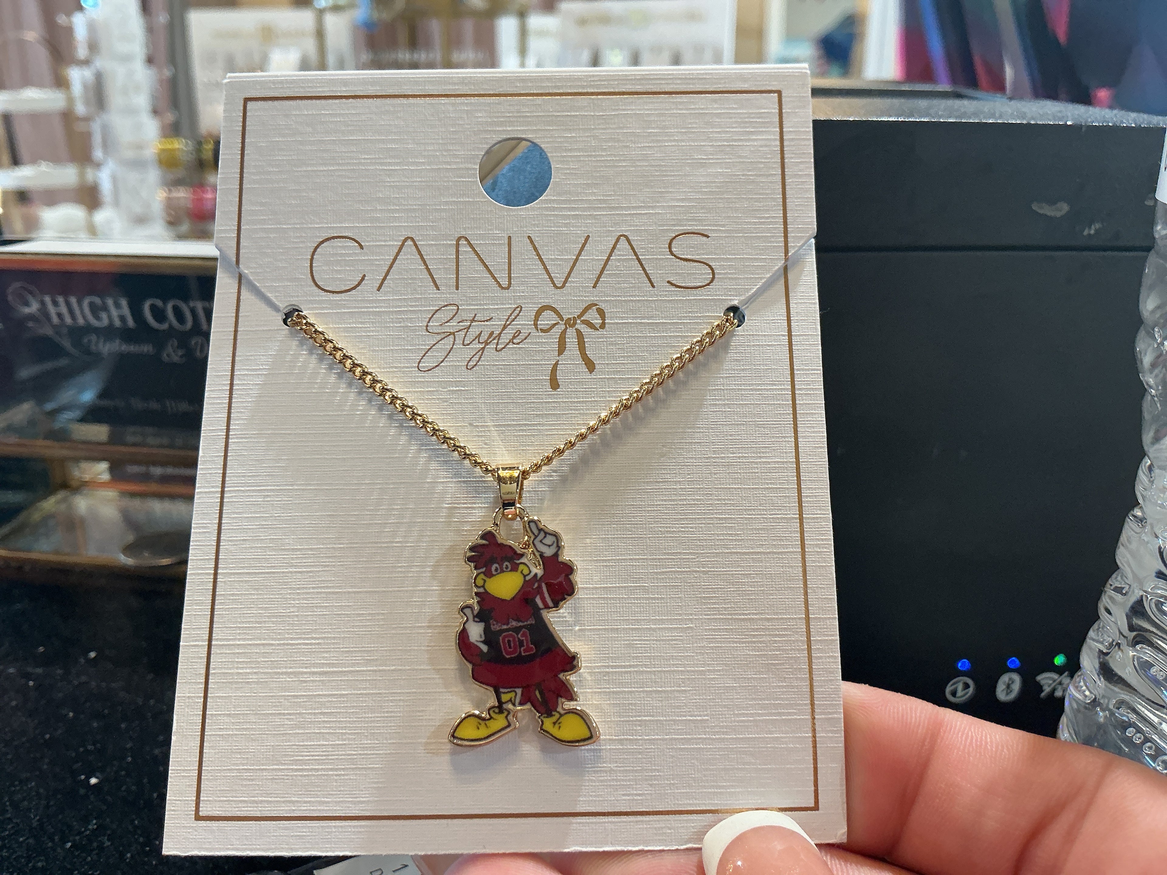 Gamecock mascot necklace